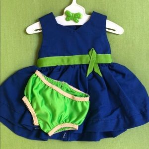 Blue and Green Dress Made for Build a Bear